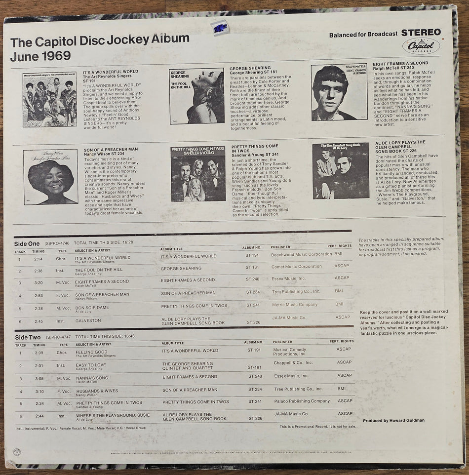 Disc Jockey Sampler June 1969 (LP)